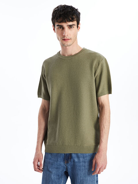 XSIDE Bisiklet Yaka Kısa Kollu Erkek Triko Kazak - W4KN14Z8-R5J