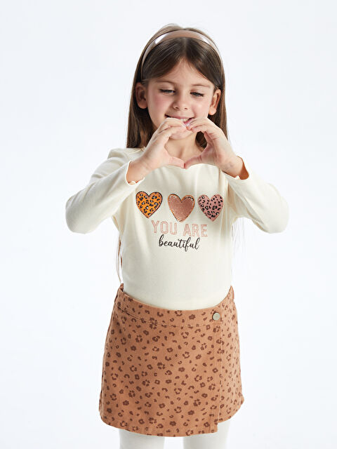 LCW Kids Bisiklet Yaka Kız Çocuk Tişört - W4KN22Z1-FDP