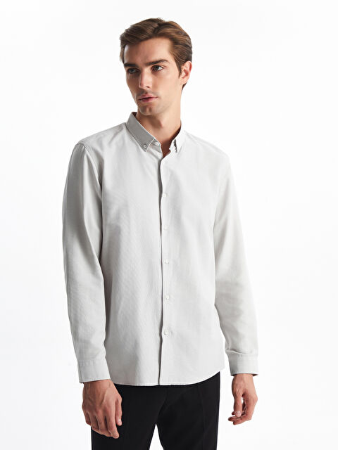 LCW Vision Slim Fit Uzun Kollu Oxford Erkek Gömlek - W4KN32Z8-G0Z