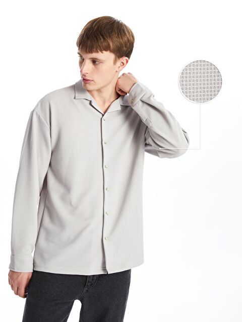 XSIDE Regular Fit Uzun Kollu Erkek Dokulu Gömlek - W4KO33Z8-CYY