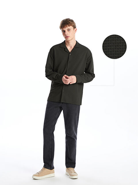 XSIDE Regular Fit Uzun Kollu Erkek Dokulu Gömlek - W4KO33Z8-DCF