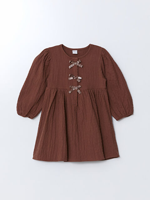 LCW Kids Bisiklet Yaka Müslin Kız Bebek Elbise - W4KO36Z1-HKR