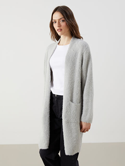 LCWAIKIKI Basic Şal Yaka Kadın Pelüş Triko Hırka - W4KO91Z8-DDR