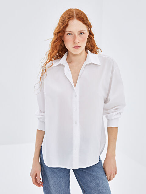 BLAİS Oversize Poplin Kadın Gömlek - W4KP34Z8-Q6K