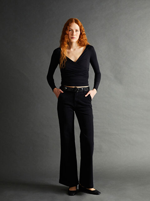 LCW Vision Beli Kemerli Slim Fit Kadın Jean Pantolon - W4KQ28Z8-327