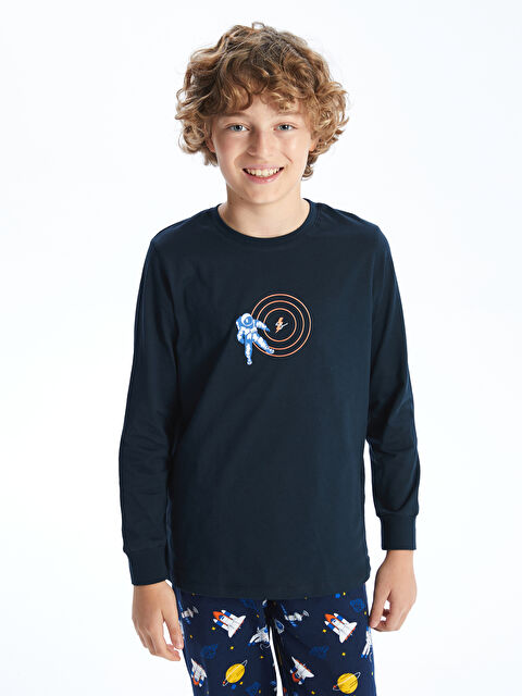 LCW Kids Bisiklet Yaka Erkek Çocuk Pijama Takımı - W4KQ46Z4-RBY