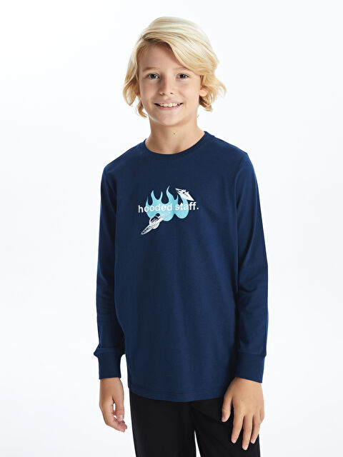 LCW Kids Bisiklet Yaka Erkek Çocuk Pijama Takımı - W4KQ53Z4-HRS