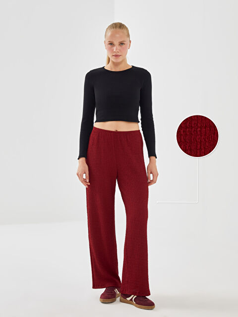 XSIDE Beli Lastikli Dokulu Kadın Pantolon - W4KR87Z8-DNF