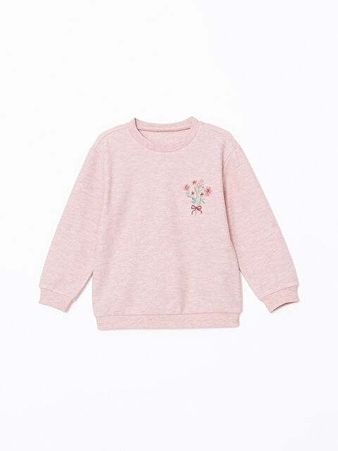 LCW Kids Bisiklet Yaka Kız Çocuk Sweatshirt - W4KS39Z1-DMF