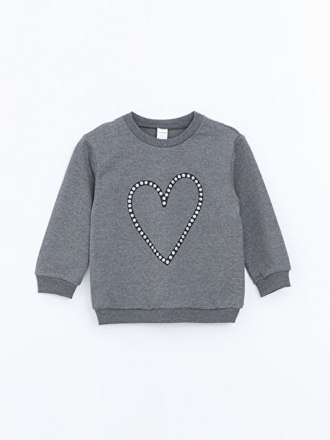 LCW Kids Bisiklet Yaka Kız Çocuk Sweatshirt - W4KS80Z1-L8N