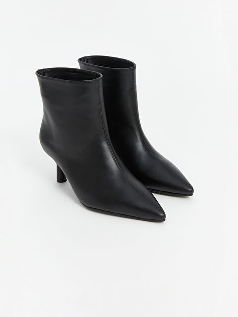 KOOR Deri Görünümlü Kadın Topuklu Bot - W4KS96Z8-HUC