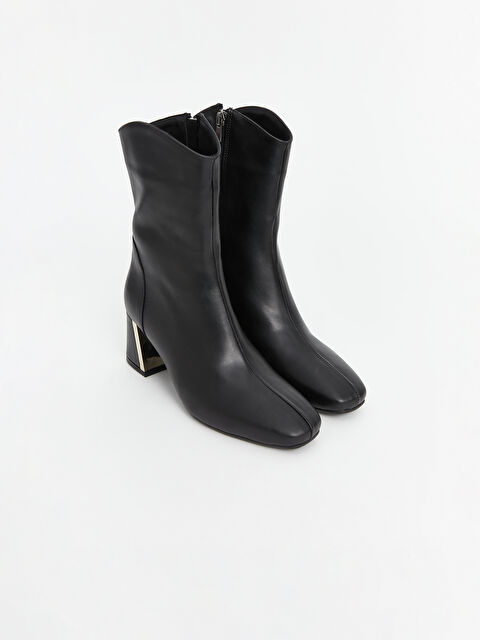 KOOR Deri Görünümlü Kadın Topuklu Bot - W4KT18Z8-HUC