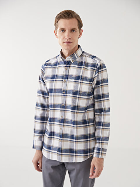 LCWAIKIKI Classic Regular Fit Uzun Kollu Ekose Erkek Gömlek - W4KT95Z8-LKQ