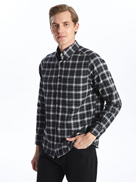 LCWAIKIKI Classic Regular Fit Uzun Kollu Ekose Gabardin Erkek Gömlek - W4KT98Z8-LKN