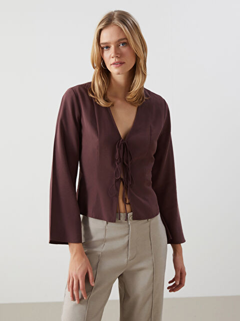 LCW Vision V Yaka Kadın Bluz - W4KV67Z8-CTC