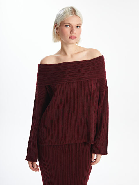 XSIDE Kayık Yaka Kadın Triko Kazak - W4KV71Z8-Y2C