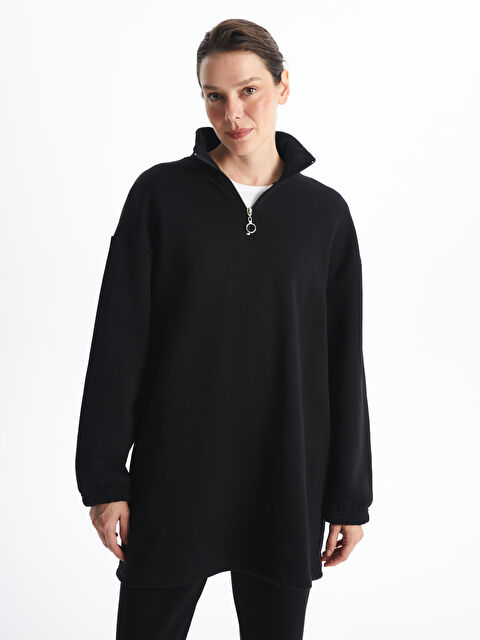 LC WAIKIKI Dik Yaka Kadın Kalın Sweatshirt Tunik - W4KV82Z8-CVL