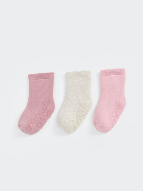 LCW baby Basic Kız Bebek Soket Çorap 3'lü - W4KY72Z1-ERV