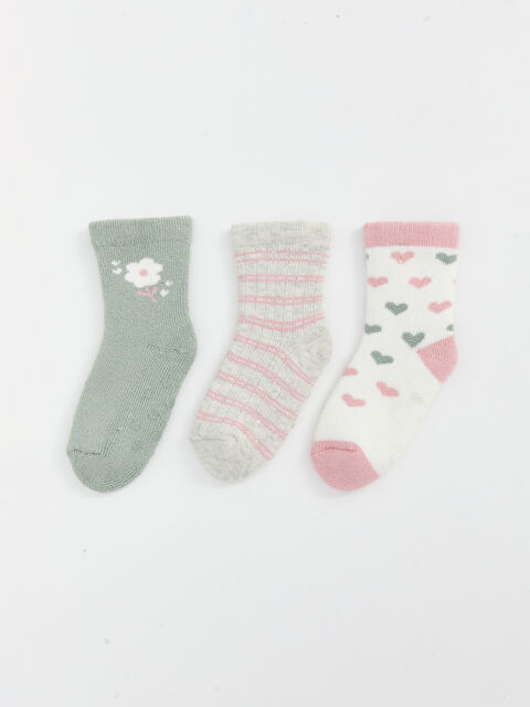 LCW baby Basic Kız Bebek Soket Çorap 3'lü - W4KY74Z1-FJX