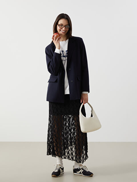 LCW Vision Beli Lastikli Desenli Kadın Etek - W4L036Z8-CVL