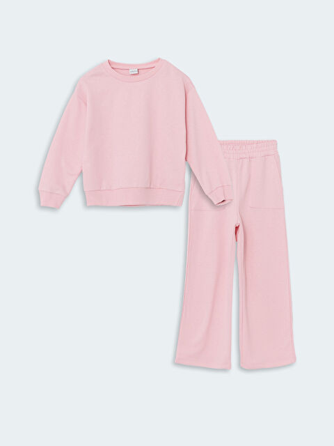 LCW ECO Bisiklet Yaka Kız Çocuk Sweatshirt ve Eşofman Altı - W4L043Z4-G0U