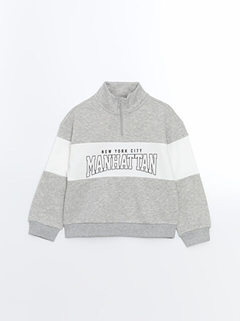 LCW Kids Dik Yaka Kız Çocuk Sweatshirt - W4L088Z4-CT3