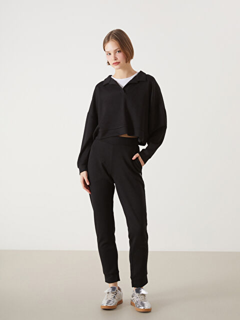 KOOR SPORT Beli Lastikli Baskılı Kadın Jogger Eşofman Altı - W4L138Z8-CVL