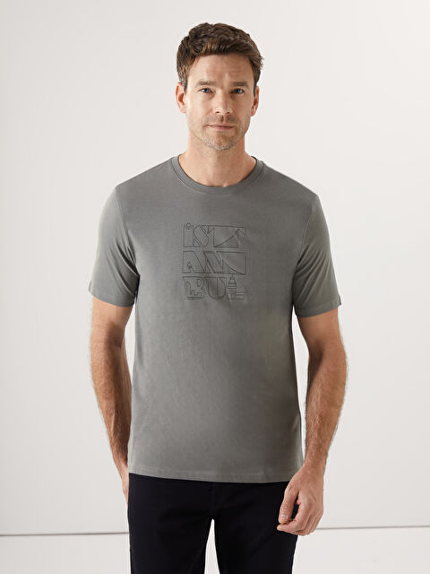 LCWAIKIKI Classic Bisiklet Yaka Kısa Kollu Baskılı Penye Erkek Tişört - W4L151Z8-P5X