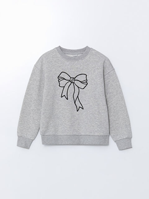 LCW Kids Bisiklet Yaka Kız Çocuk Crop Kalın Sweatshirt - W4L181Z4-CT3