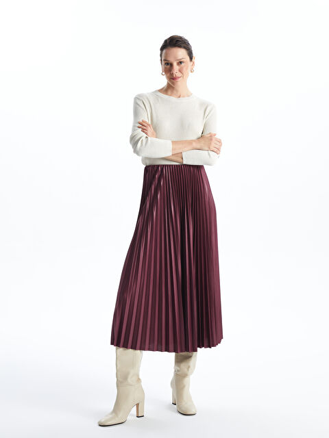 LC WAIKIKI Beli Lastikli Kadın Pileli Etek - W4L204Z8-HQK