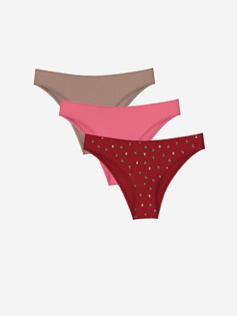 LCW DREAM Yılbaşı Temalı Brazilian Külot 3'lü - W4L238Z8-LQH