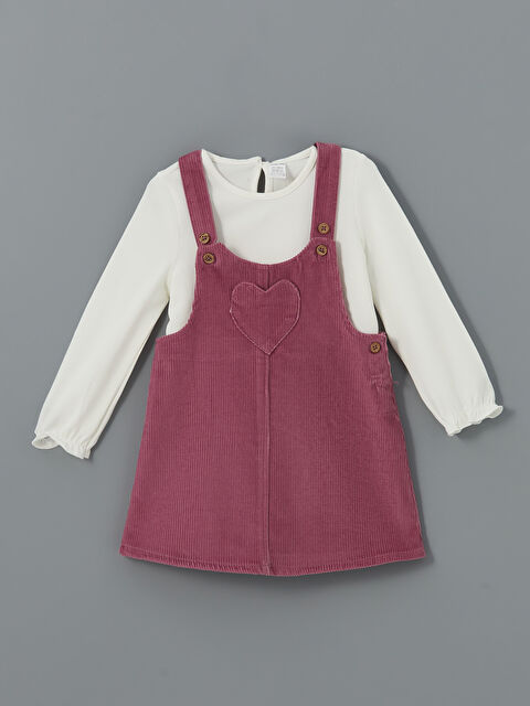 LCW baby Kare Yaka Kız Bebek Salopet ve Bluz 2'li - W4L247Z1-H9M