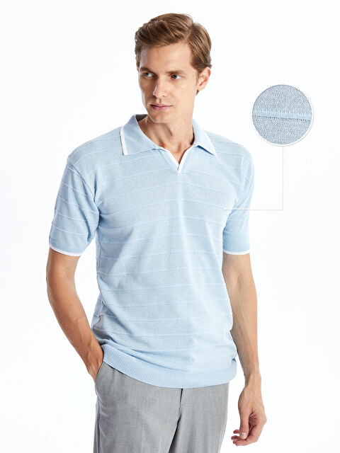 LCW Vision Polo Yaka Kısa Kollu Erkek Triko Kazak - W4L265Z8-DJE