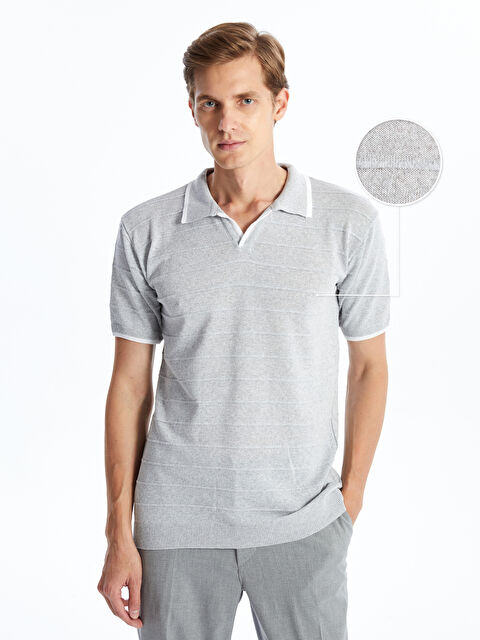 LCW Vision Polo Yaka Kısa Kollu Erkek Triko Kazak - W4L265Z8-LAL