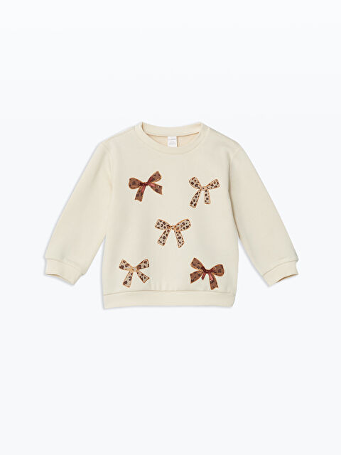 LCW Kids Kurdele Detaylı Kalın Kız Çocuk Sweatshirt - W4L339Z1-FF7