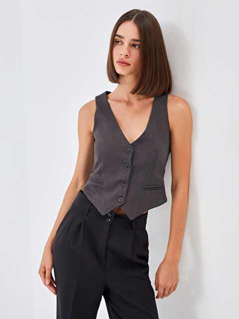 BLAİS V Yaka Kadın Klasik Yelek - W4L347Z8-H9V