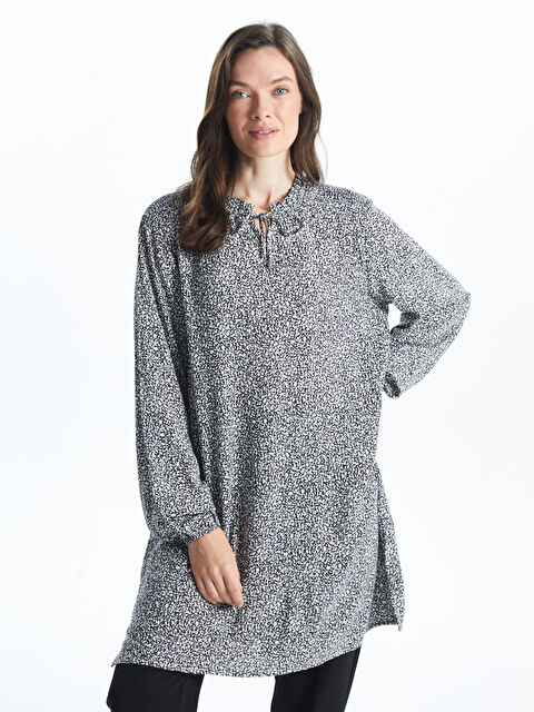 LCW Grace Bağlamalı Yaka Desenli Kadın Tunik - W4L375Z8-LQJ