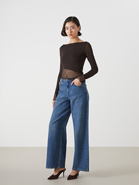 LCW Jeans Baggy Fit Kadın Jean Pantolon - W4L998Z8-507