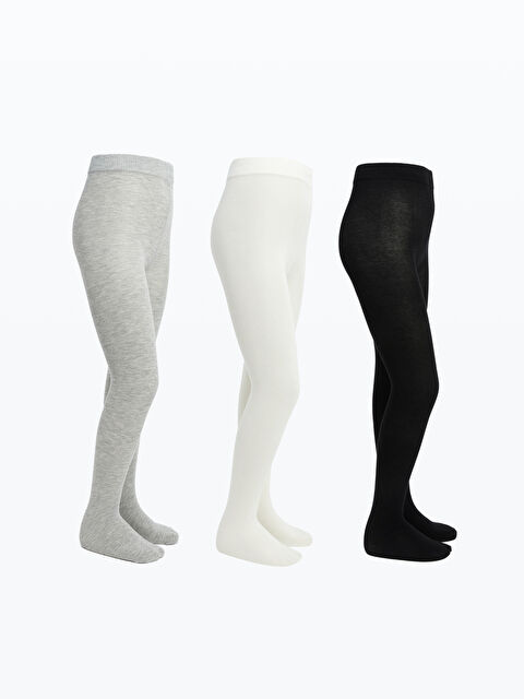 LCW Kids Basic Kız Çocuk Külotlu Çorap 3'lü - W4LA04Z4-CVL