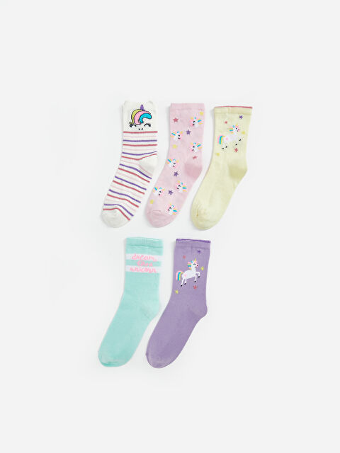 LCW Kids Desenli Kız Çocuk Soket Çorap 5'li - W4LA10Z4-FEW