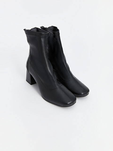 KOOR Deri Görünümlü Kadın Topuklu Bot - W4LA12Z8-HUC