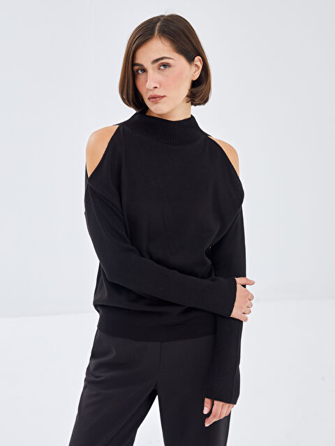 LC WAIKIKI Dik Yaka Kadın Triko Kazak - W4LA44Z8-CVL