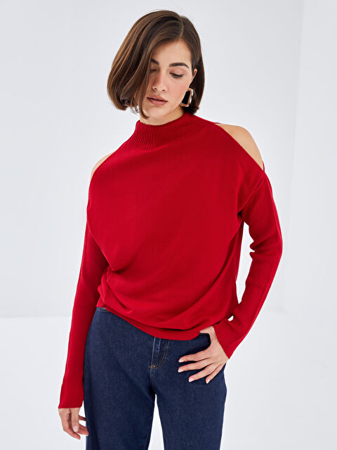 LC WAIKIKI Dik Yaka Kadın Triko Kazak - W4LA44Z8-SWY