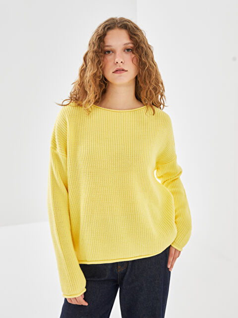 LC WAIKIKI Bisiklet Yaka Dokulu Kadın Triko Kazak - W4LA48Z8-YL9