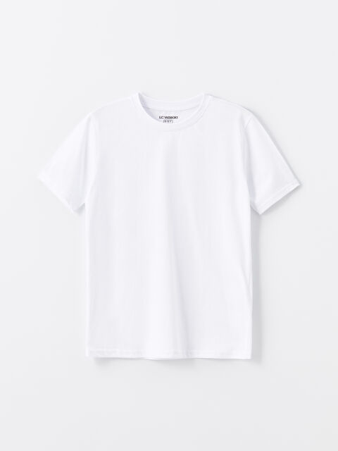 LCW Kids Bisiklet Yaka Basic Erkek Çocuk Tişört - W50277Z4-Q6K