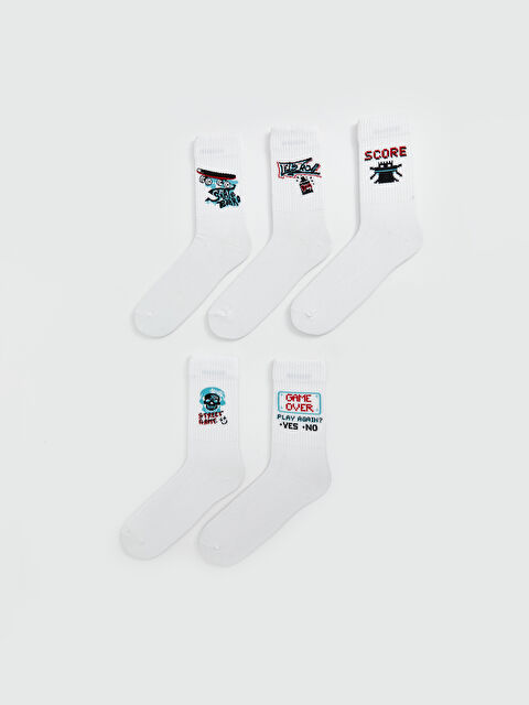 LCW ACCESSORIES Baskılı Erkek Soket Çorap 5'li - W4LA99Z8-J5E