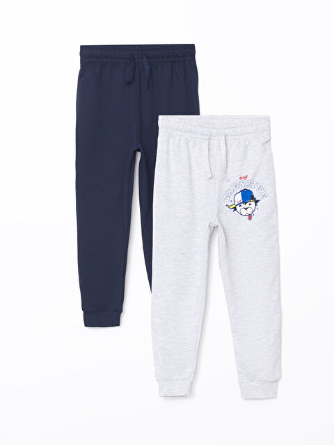 LCW Kids Beli Lastikli Kalın Erkek Bebek Jogger Eşofman Altı 2'li - W4LB31Z1-DEK
