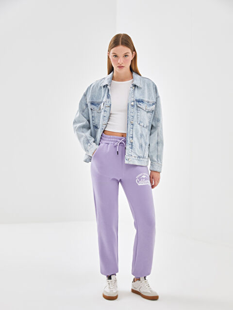 LC WAIKIKI Beli Lastikli Baskılı Kadın Eşofman Alt - W4LB71Z8-1FL