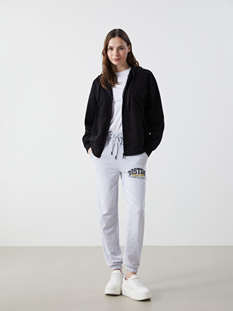 LC WAIKIKI Beli Lastikli Baskılı Jogger Kadın Eşofman Altı - W4LB75Z8-10I