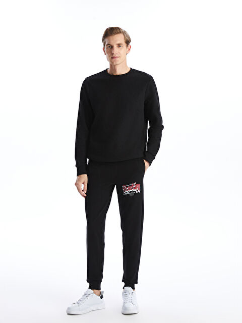 LC WAIKIKI Beli Lastikli Baskılı Erkek Jogger Eşofman Altı - W4LB88Z8-3Q5